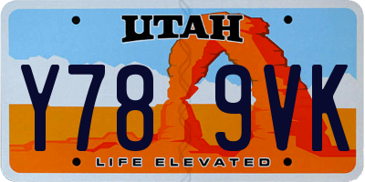 UT license plate Y789VK
