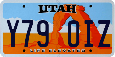 UT license plate Y790IZ