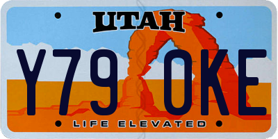 UT license plate Y790KE