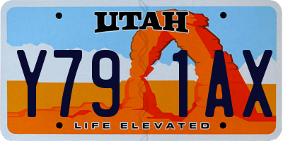 UT license plate Y791AX
