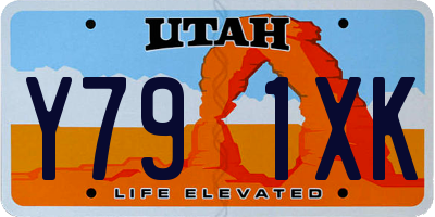 UT license plate Y791XK