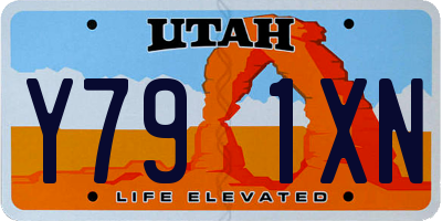 UT license plate Y791XN