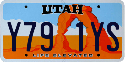 UT license plate Y791YS