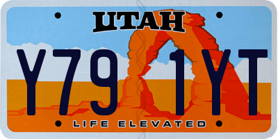 UT license plate Y791YT