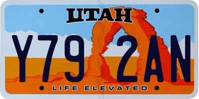 UT license plate Y792AN