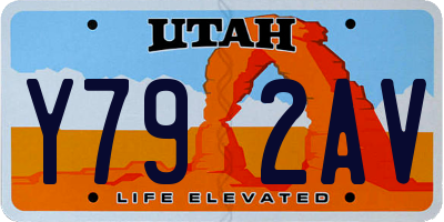UT license plate Y792AV