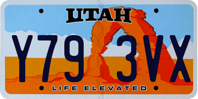 UT license plate Y793VX