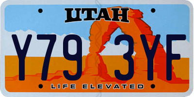 UT license plate Y793YF