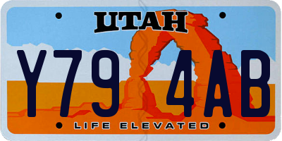 UT license plate Y794AB