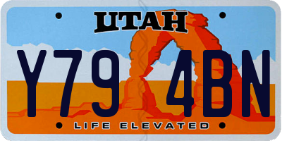 UT license plate Y794BN