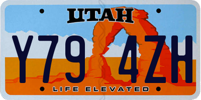UT license plate Y794ZH