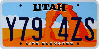 UT license plate Y794ZS