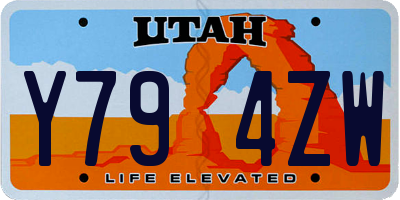 UT license plate Y794ZW