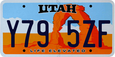 UT license plate Y795ZF
