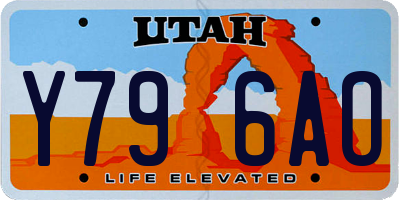 UT license plate Y796AO