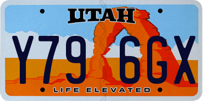 UT license plate Y796GX