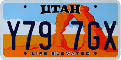 UT license plate Y797GX