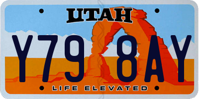 UT license plate Y798AY