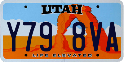 UT license plate Y798VA