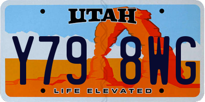 UT license plate Y798WG