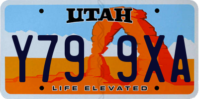 UT license plate Y799XA