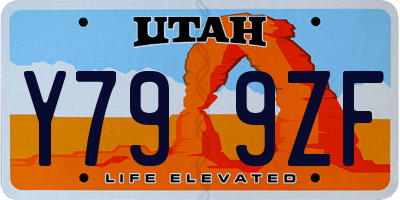 UT license plate Y799ZF