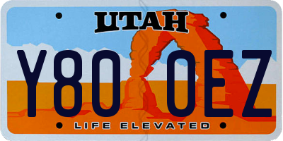 UT license plate Y800EZ