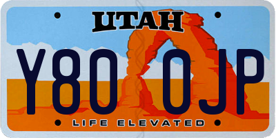 UT license plate Y800JP