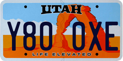 UT license plate Y800XE