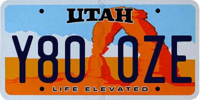 UT license plate Y800ZE