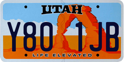 UT license plate Y801JB