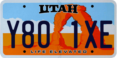 UT license plate Y801XE