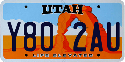 UT license plate Y802AU