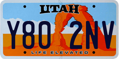 UT license plate Y802NV