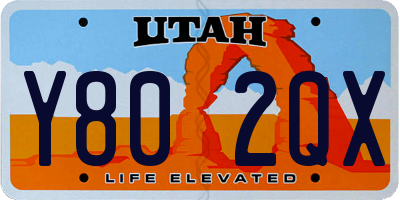 UT license plate Y802QX