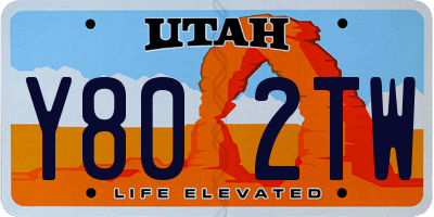 UT license plate Y802TW