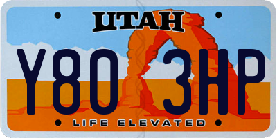 UT license plate Y803HP