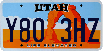 UT license plate Y803HZ