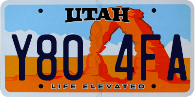 UT license plate Y804FA