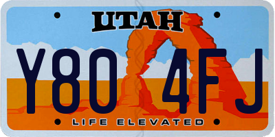 UT license plate Y804FJ