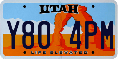 UT license plate Y804PM