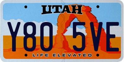 UT license plate Y805VE