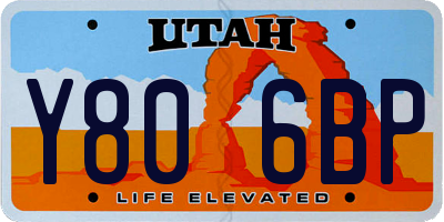 UT license plate Y806BP