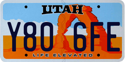UT license plate Y806FE