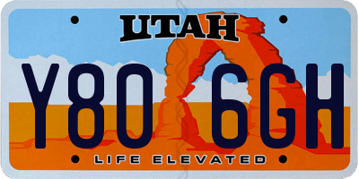 UT license plate Y806GH
