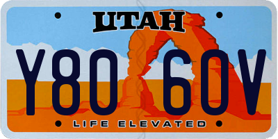 UT license plate Y806OV