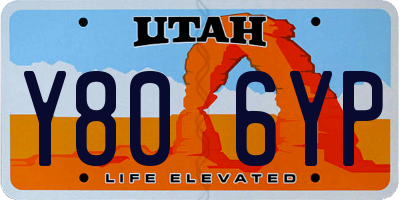 UT license plate Y806YP