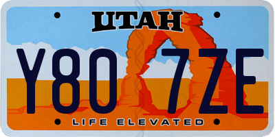 UT license plate Y807ZE