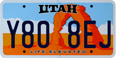 UT license plate Y808EJ