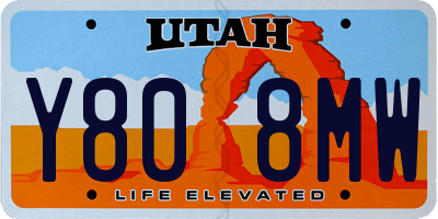 UT license plate Y808MW